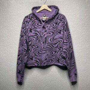 Disney Tim Burtons The Nightmare Before Christmas Cropped Ghost Print Hoodie XL